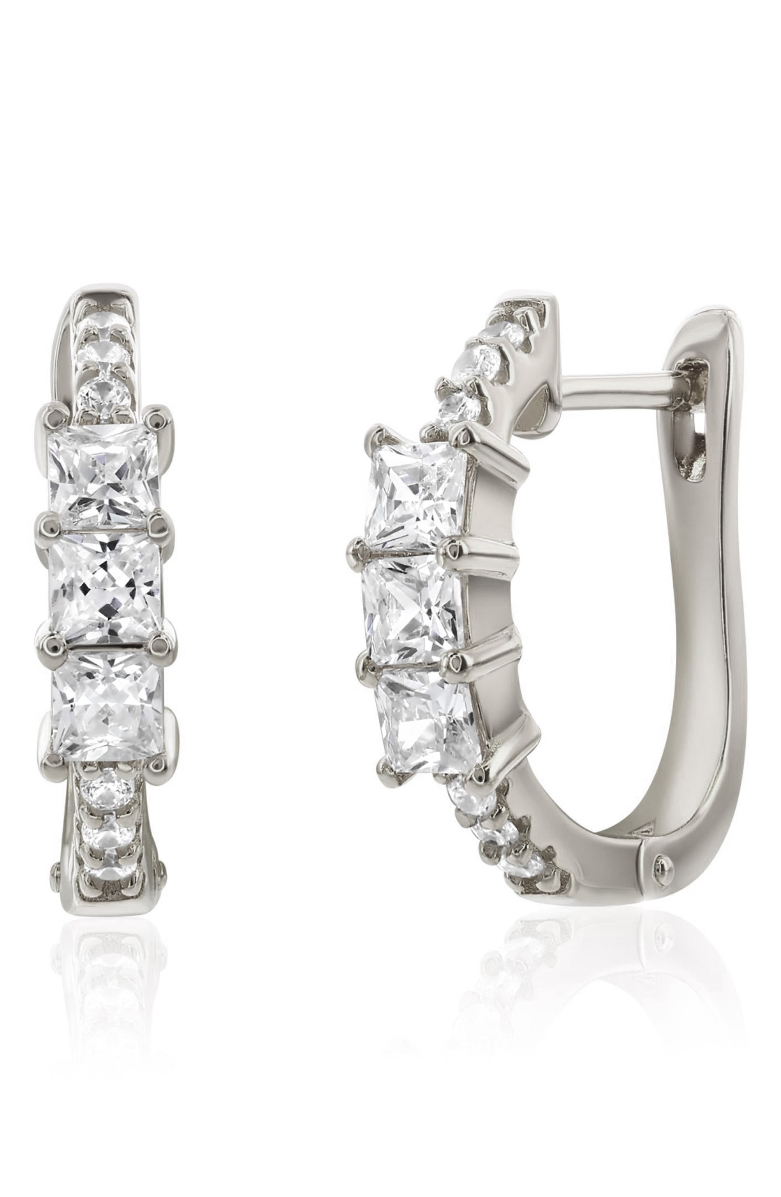 SUZY LEVIAN Cubic Zirconia Huggie Hoop Earrings