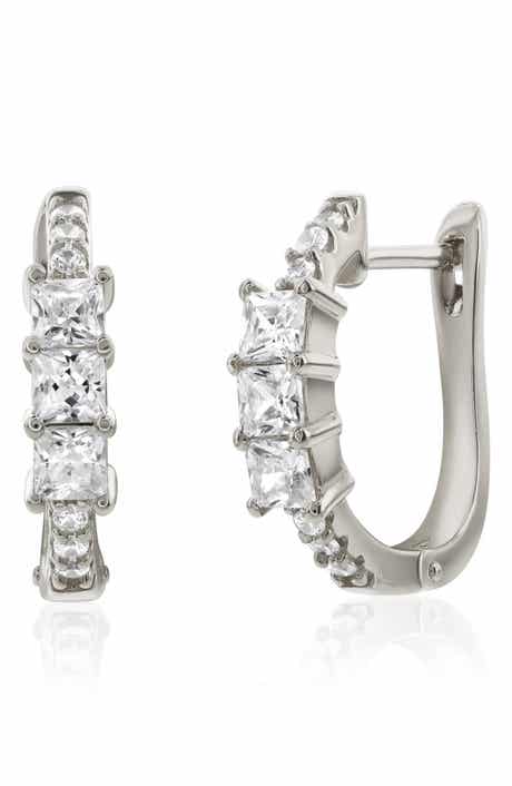 SUZY LEVIAN Cubic Zirconia Huggie Hoop Earrings