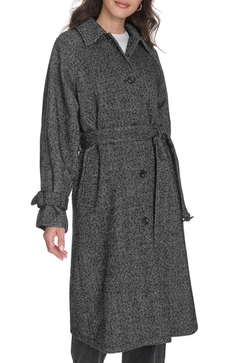 Levi's Belted Longline Coat, Alternate, color, Houndstooth