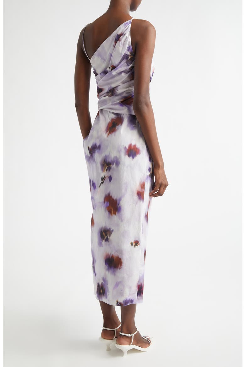 Juno Asymmetric Floral Print Poplin Dress, Alternate, color, LILAC MULTI