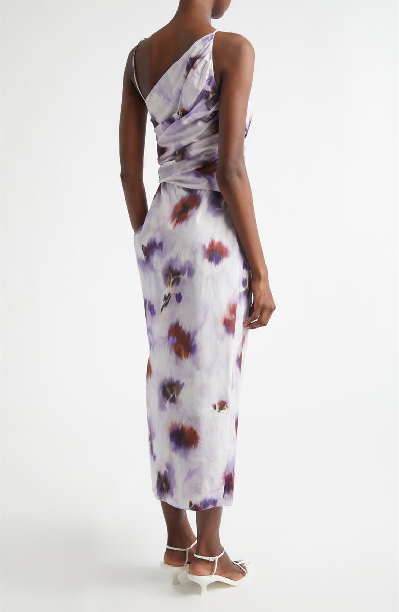 A.L.C. Juno Asymmetric Floral Print Poplin Dress, Alternate, color, Lilac Multi