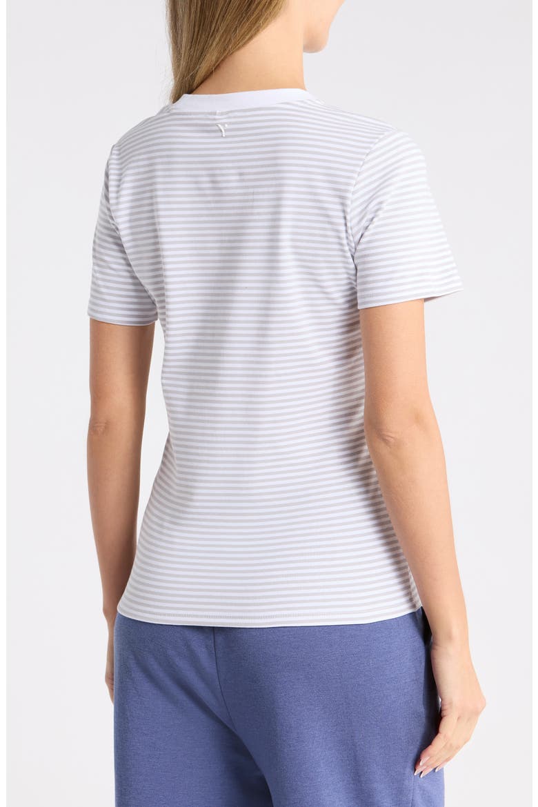 Truebasics Cotton Fitted Tee, Alternate, color, GREY/ WHITE