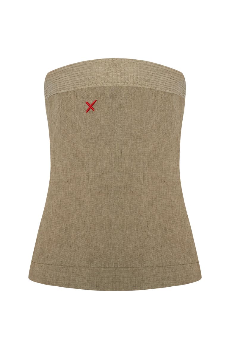 Linen Blend Strap Top, Alternate, color, BEIGE