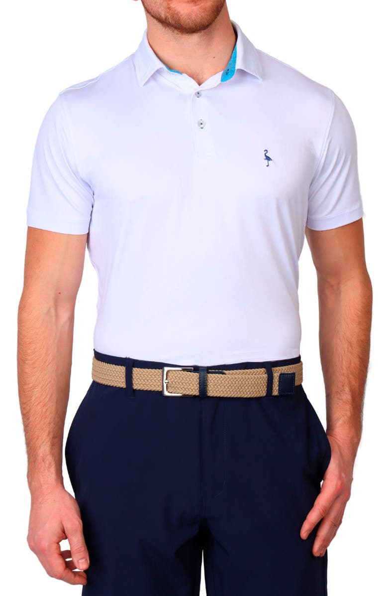 TailorByrd Solid Mélange Performance Polo, Alternate, color, Dove White