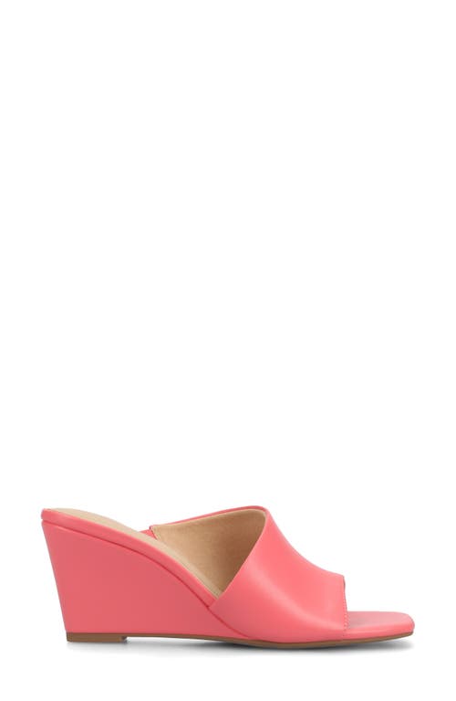 Shop Journee Collection Clementine Wedge D'orsay Sandal In Coral