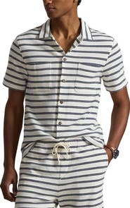 Polo Ralph Lauren Stripe Pointelle Camp Shirt