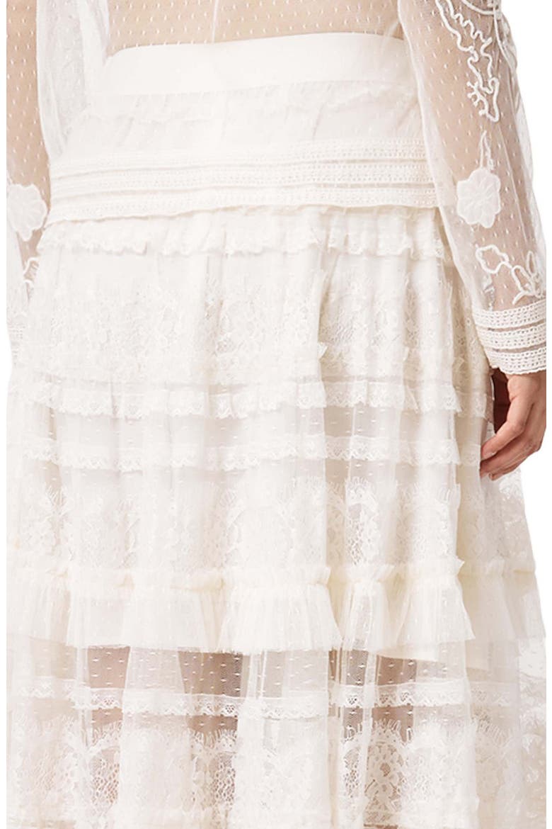 Arlea Lace & Tulle Skirt, Alternate, color, ANTIQUE WHITE
