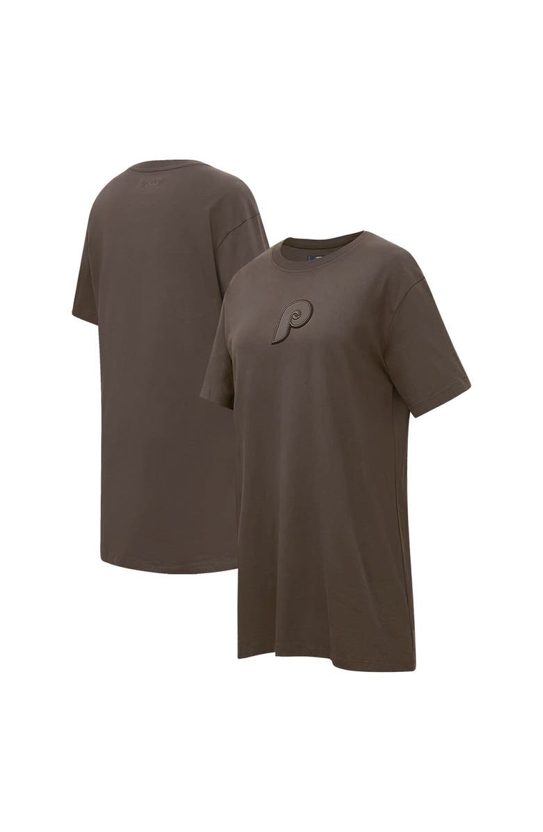 PRO STANDARD Women's Pro Standard Brown Philadelphia Phillies Neutral T-Shirt Dress, Main, color, Brown