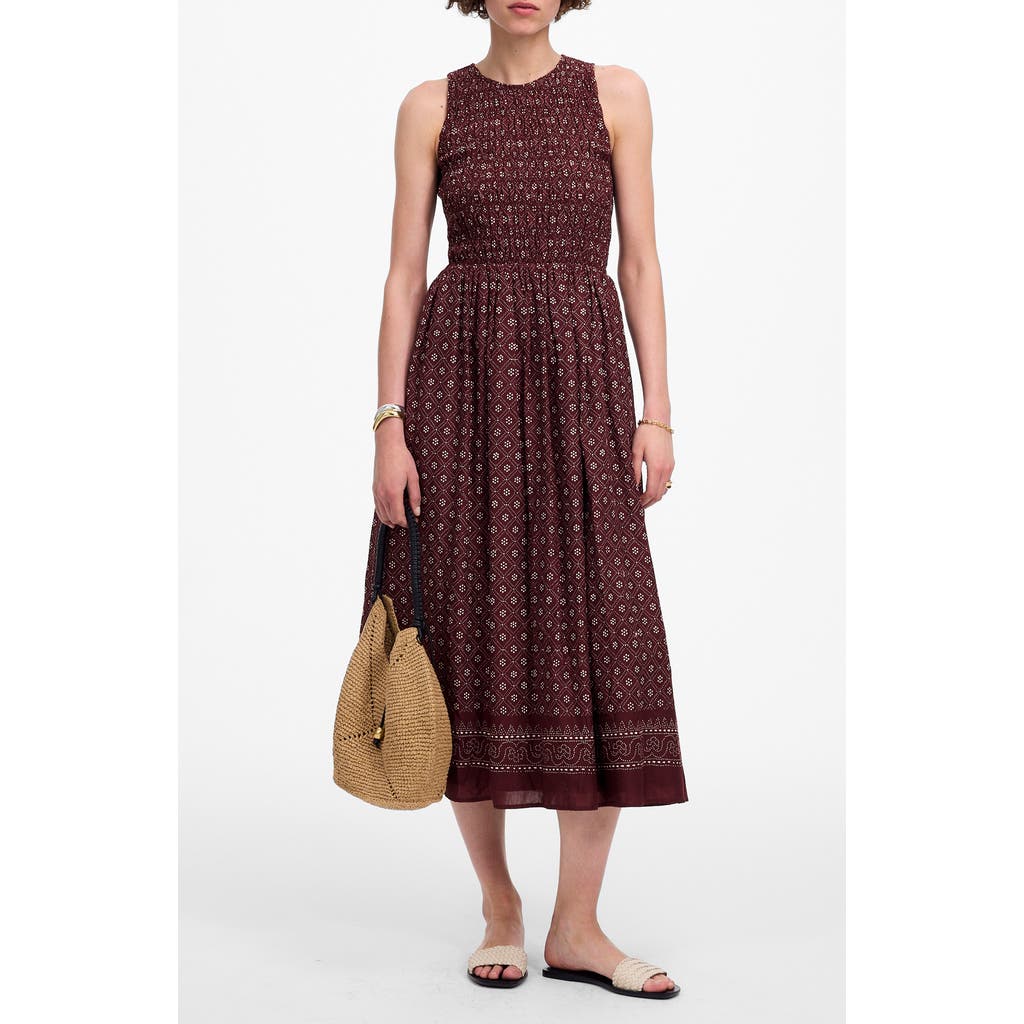 Madewell The Melody Scoopback Smocked Midi Dress
