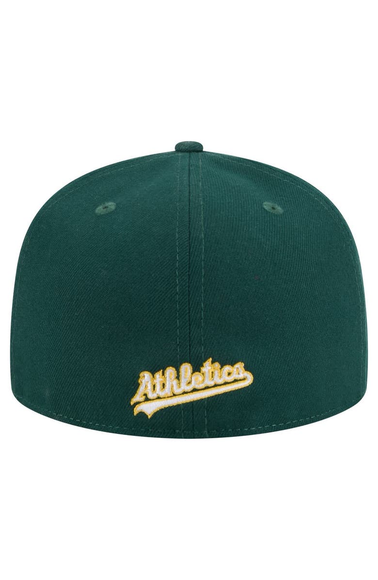 New Era Men's New Era Green Athletics Overlap 59FIFTY Fitted Hat, Alternate, color, Green