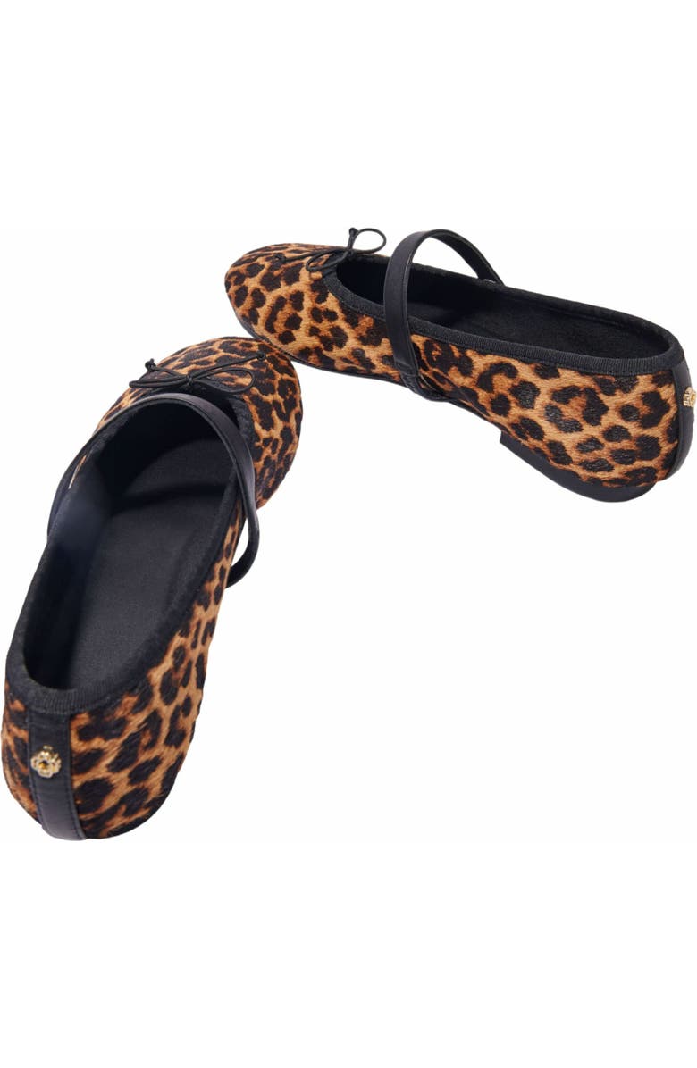 maje Leopard-effect leather ballet flats, Alternate, color,