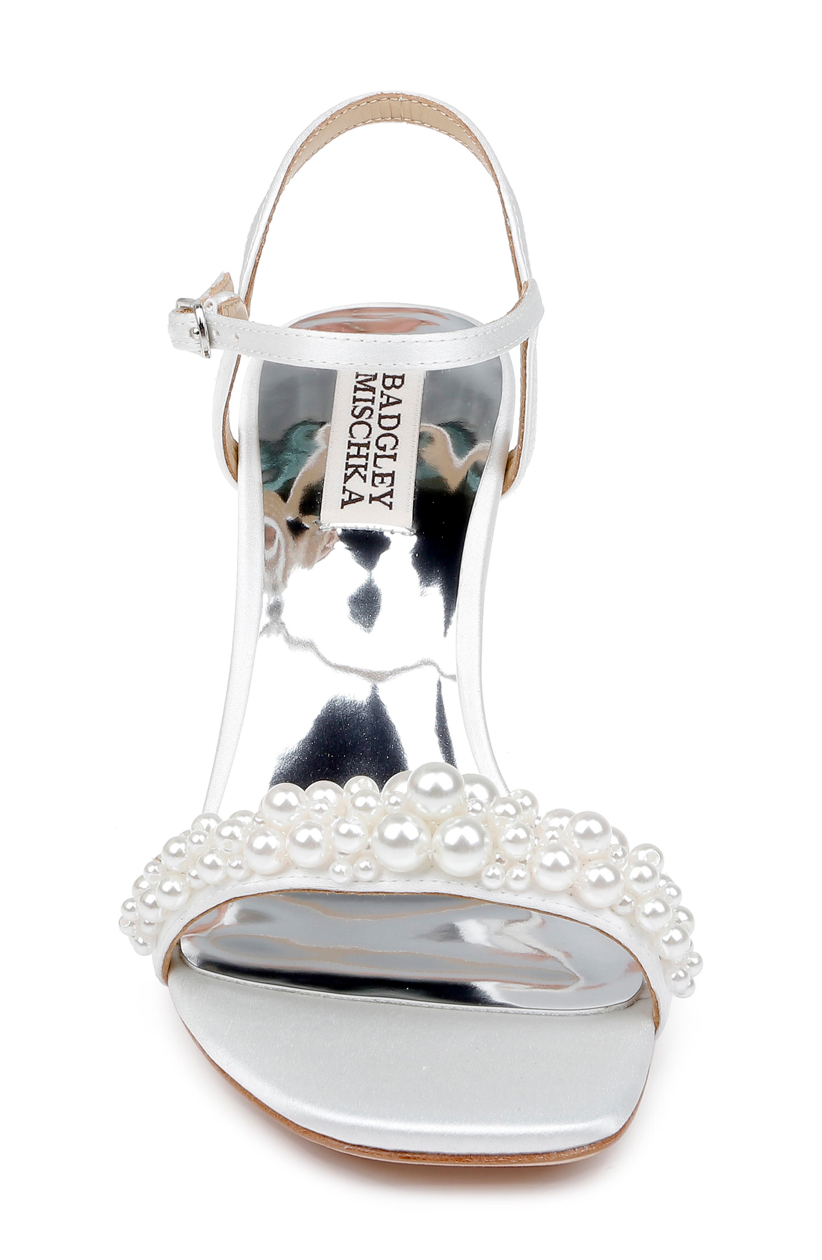 Badgley Mischka Collection Caitlyn Metallic Satin Sandal, Alternate, color, 