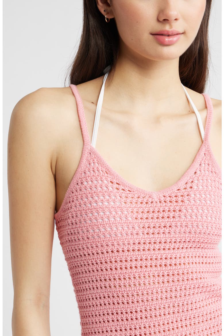Open Stitch Cover-Up Minidress, Alternate, color, PINK QUILL
