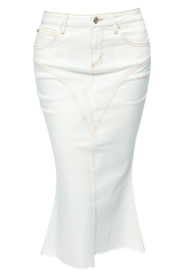 Erin Fishtail Denim Skirt, Alternate, color, CREAM