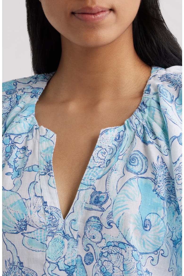 Norella Linen Swing Dress, Alternate, color, RESORT WHITE SHELL SHINE
