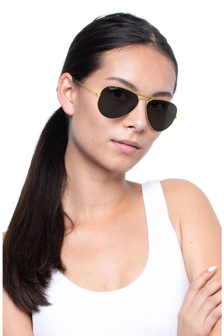 Original 62mm Oversize Polarized Aviator Sunglasses, Alternate, color, GOLD/ BLACK