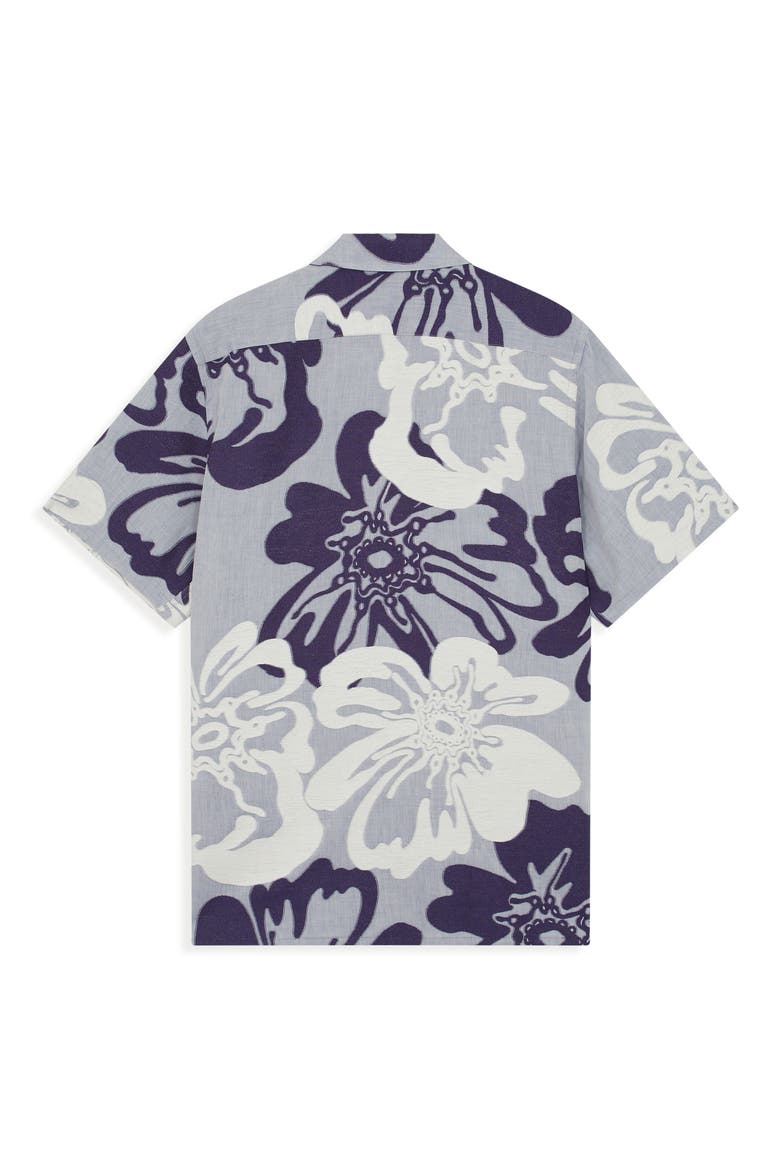 Casual Fit Floral Cotton Camp Shirt, Alternate, color, LIGHT BLUE