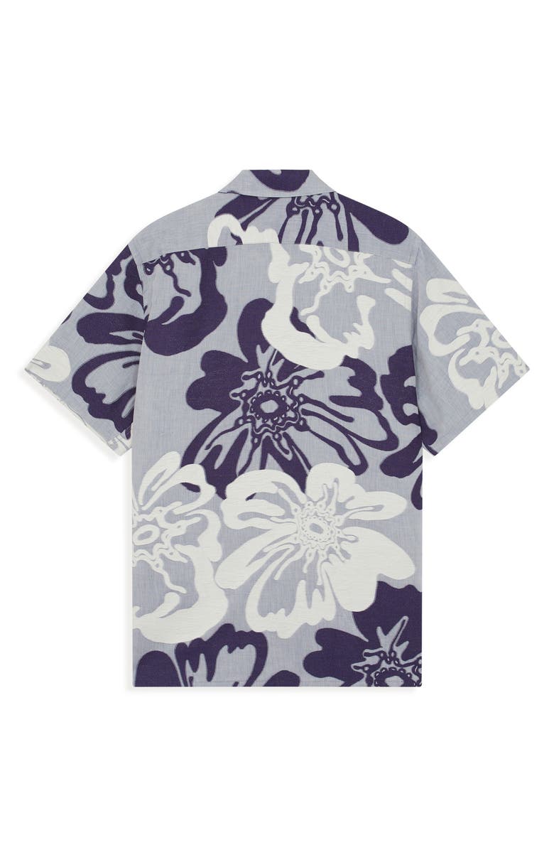 PS Paul Smith Casual Fit Floral Cotton Camp Shirt, Alternate, color, Light Blue