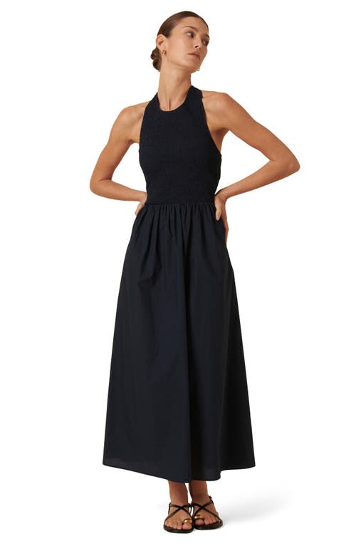 Nobody's Child Tizzy Smocked Maxi Halter Dress In Blue