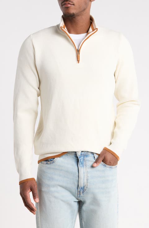 Quarter-Zip Mock Neck Sweater