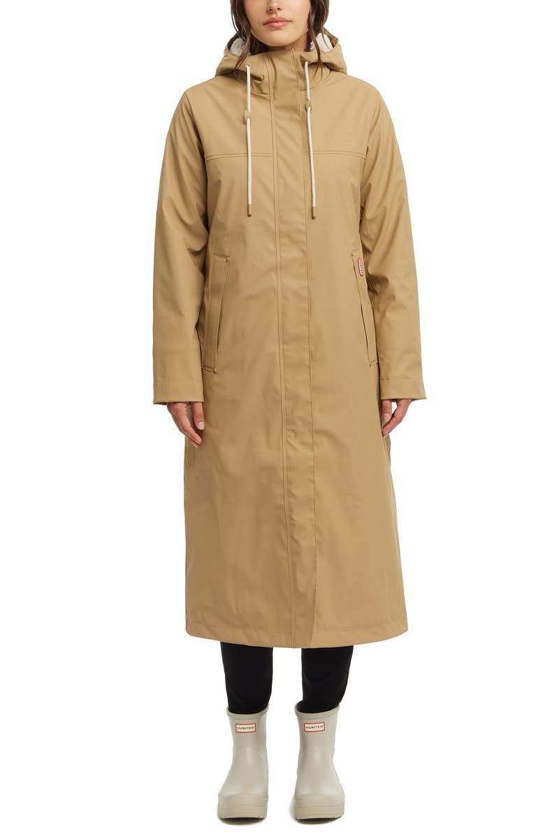 Hunter Sammy Waterproof Faux Fur Lined Hood Insulated Raincoat, Main, color, 