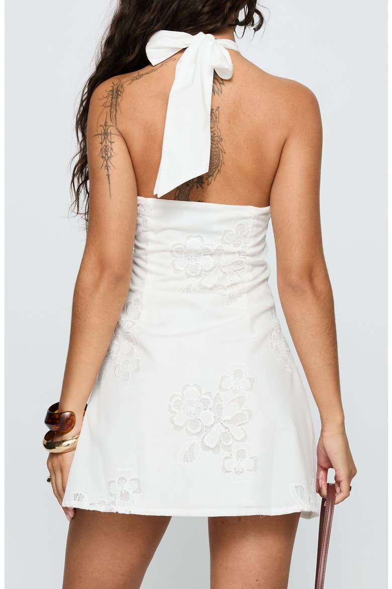 Since Way Back Floral Halter Minidress, Alternate, color, WHITE
