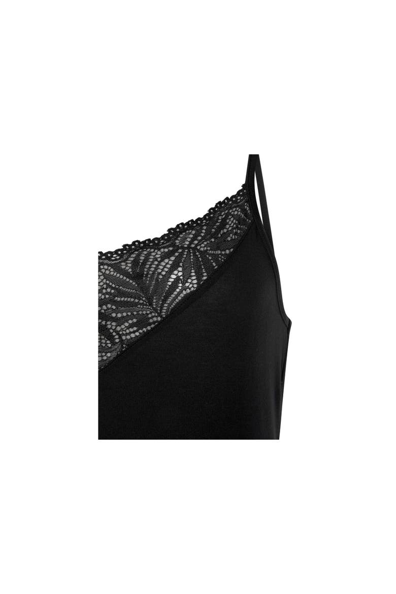 Lace Detail Nightgown, Alternate, color, Black