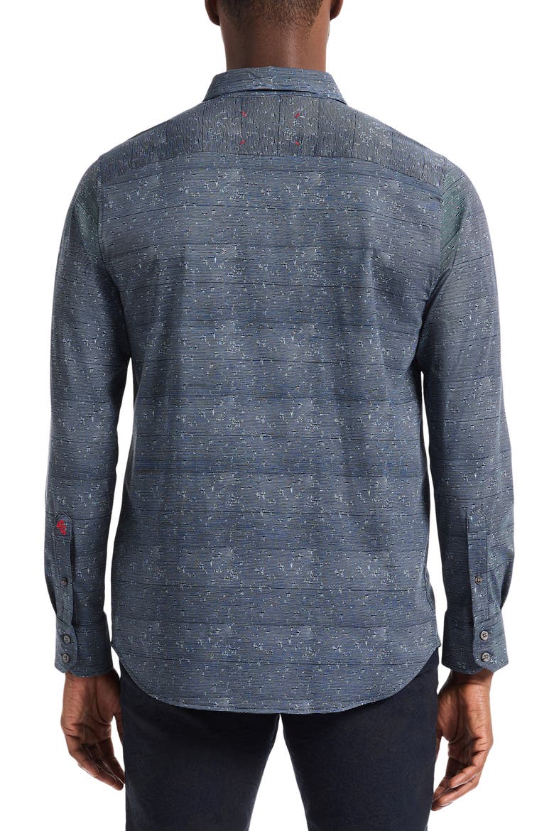 Doyer Knit Button-Up Shirt, Alternate, color, BLACK