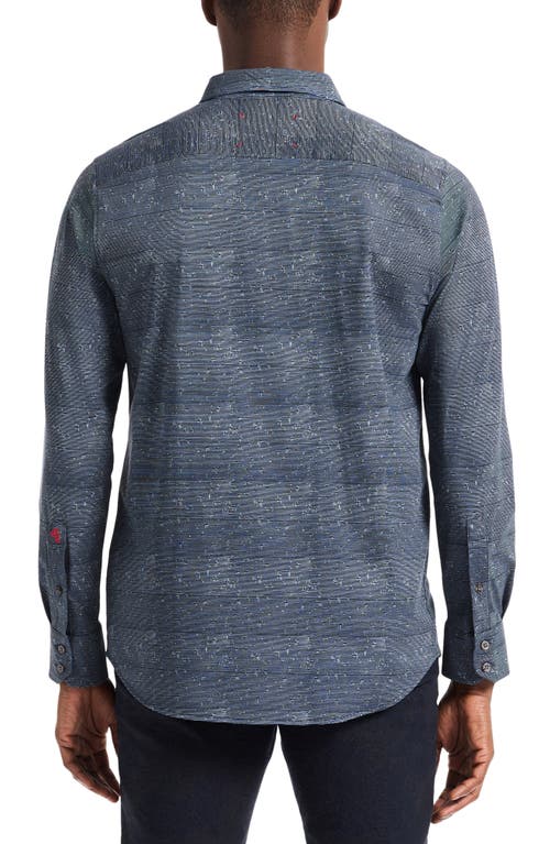 Robert Graham Doyer Knit Button-up Shirt In Blue