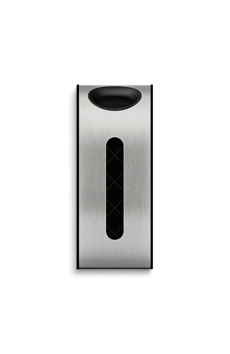 simplehuman wall mount grocery bag dispenser, Alternate, color, Brushed