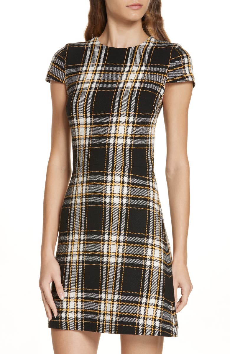 Alice + Olivia Malin Cap Sleeve Sheath Dress, Alternate, color,