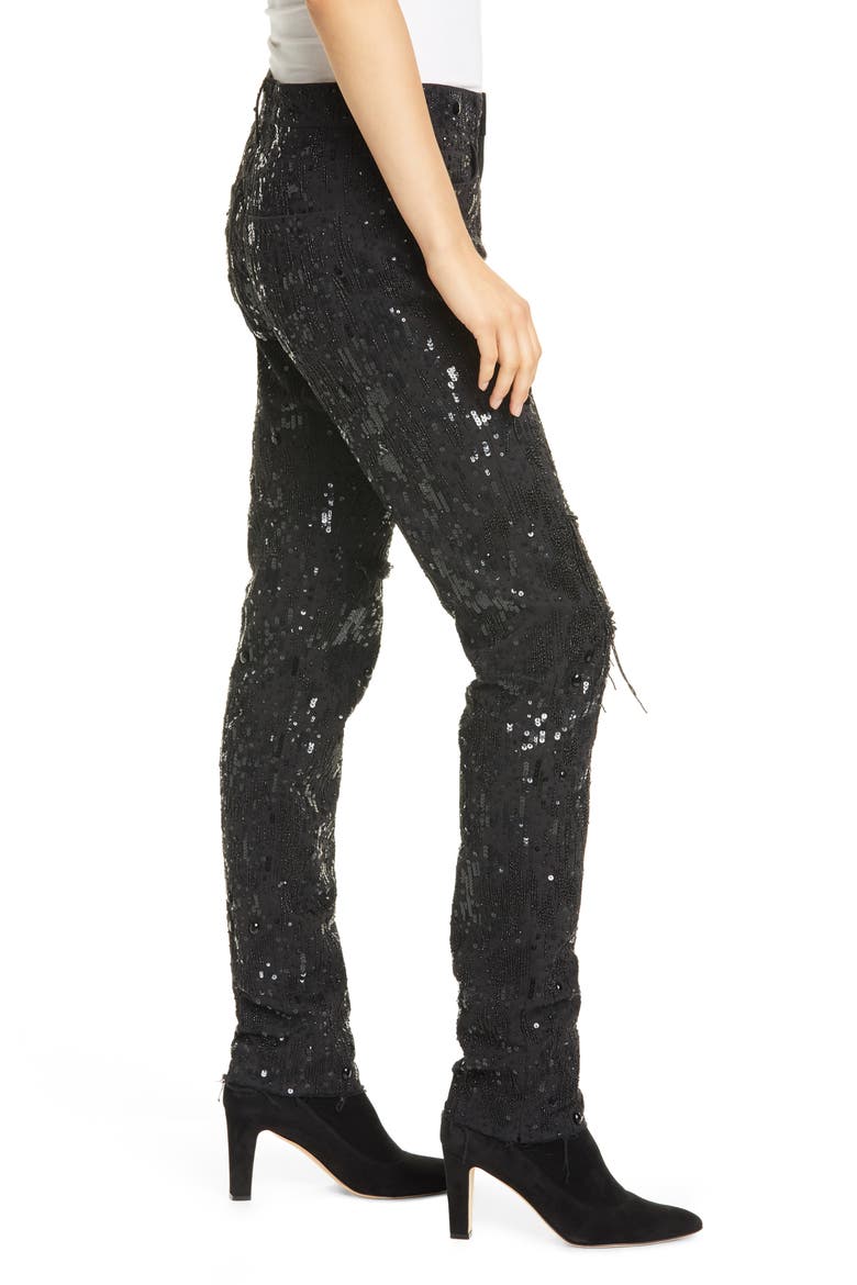 Avery Sequin Boyfriend Jeans, Alternate, color, BLACK BEADED