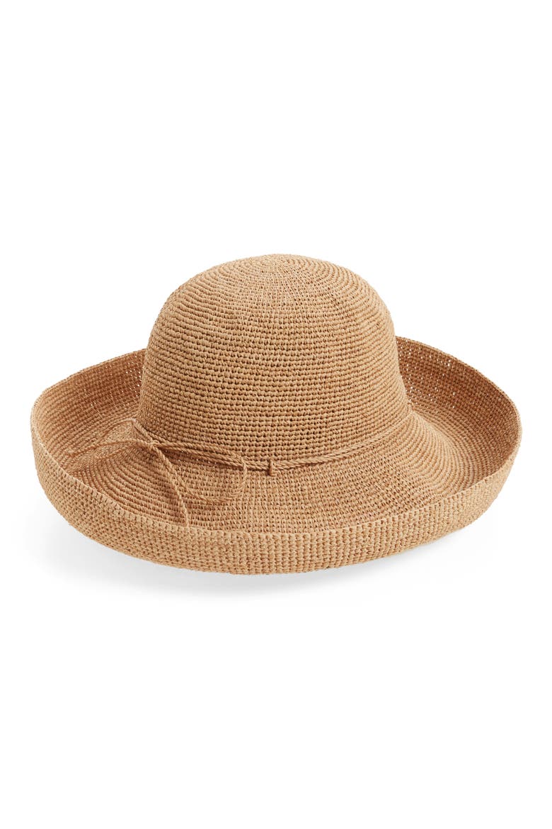 Provence 12 Packable Raffia Hat, Main, color, NOUGAT