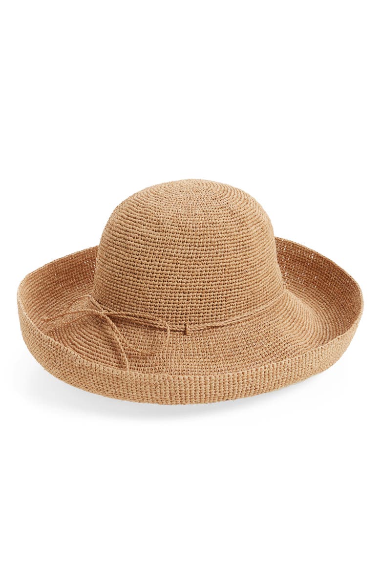 Helen Kaminski Provence 12 Packable Raffia Hat, Main, color, Nougat