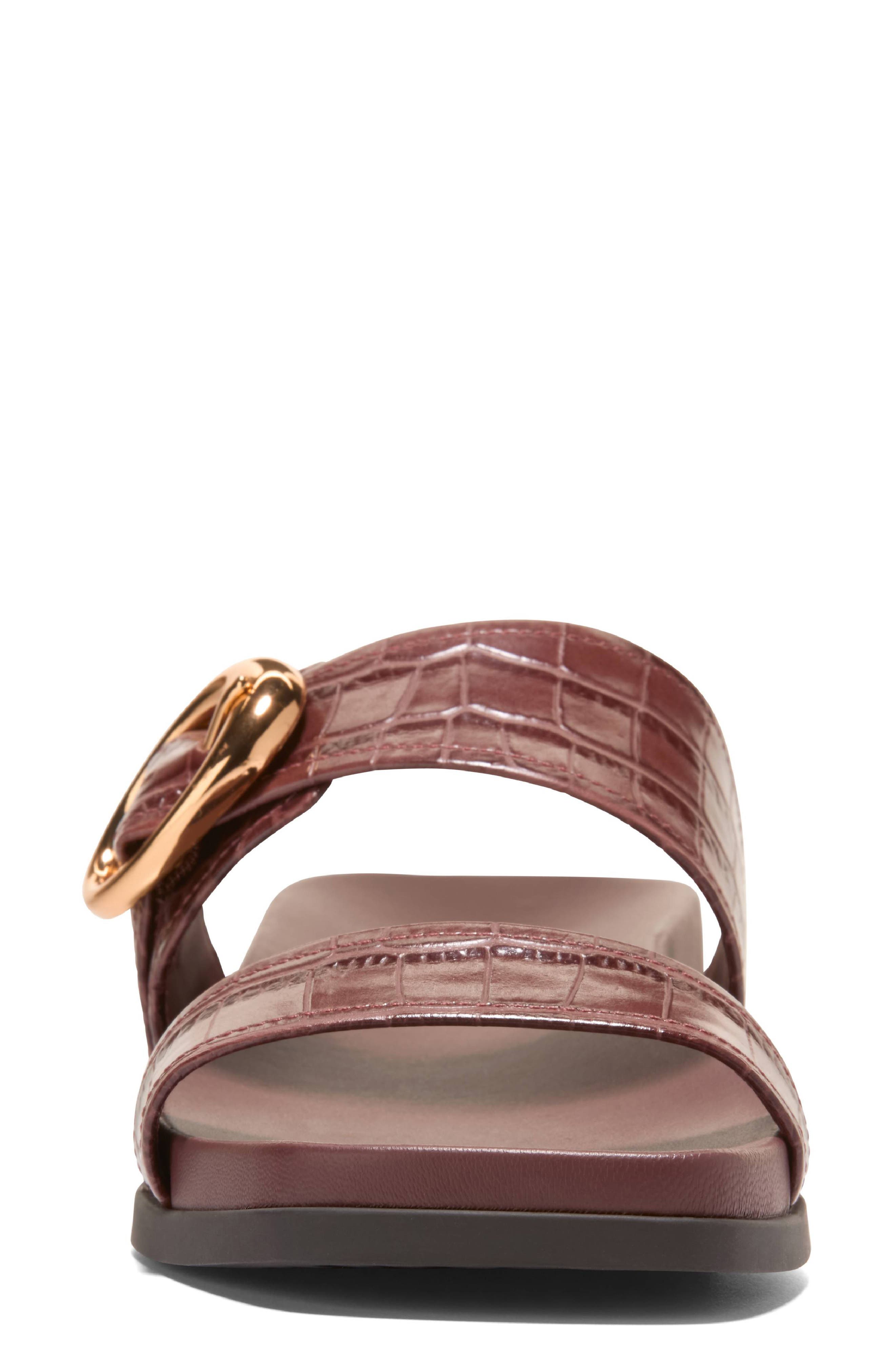 Oaklynn Wedge Sandal, Alternate, color, MAHOGANY CROC PRINT LEATHER