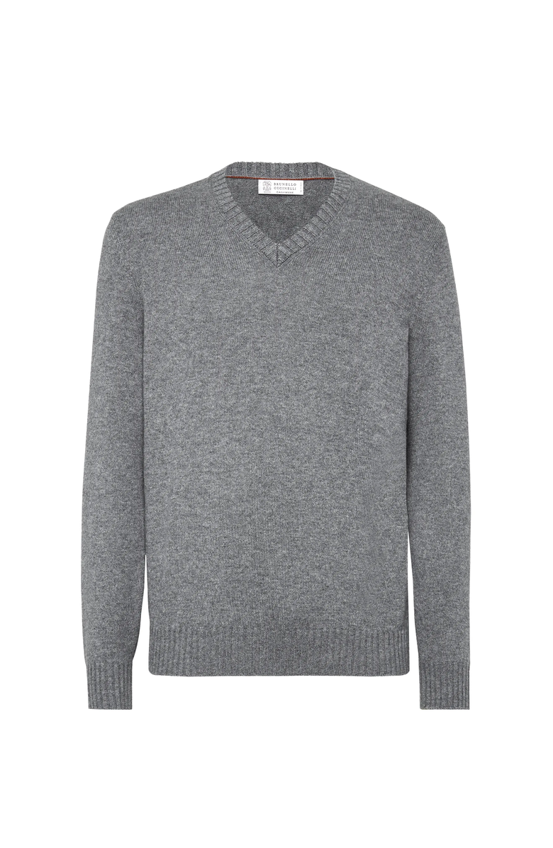 Brunello Cucinelli Cashmere sweater, Main, color, Medium Grey
