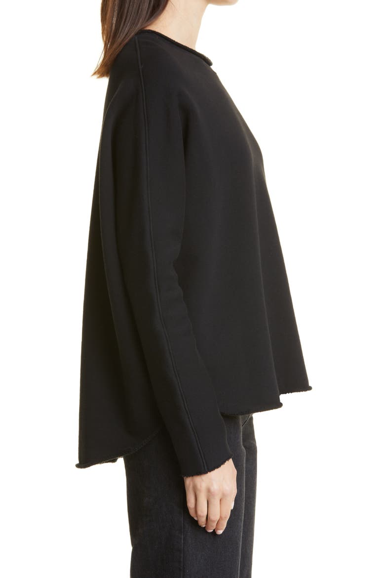 Anna Long Sleeve Capelet Sweatshirt, Alternate, color, BLACK