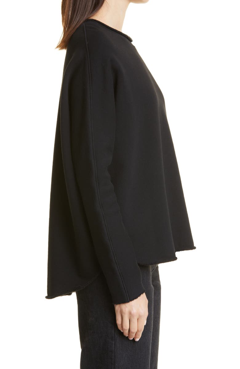Frank & Eileen Anna Long Sleeve Capelet Sweatshirt, Alternate, color, Black