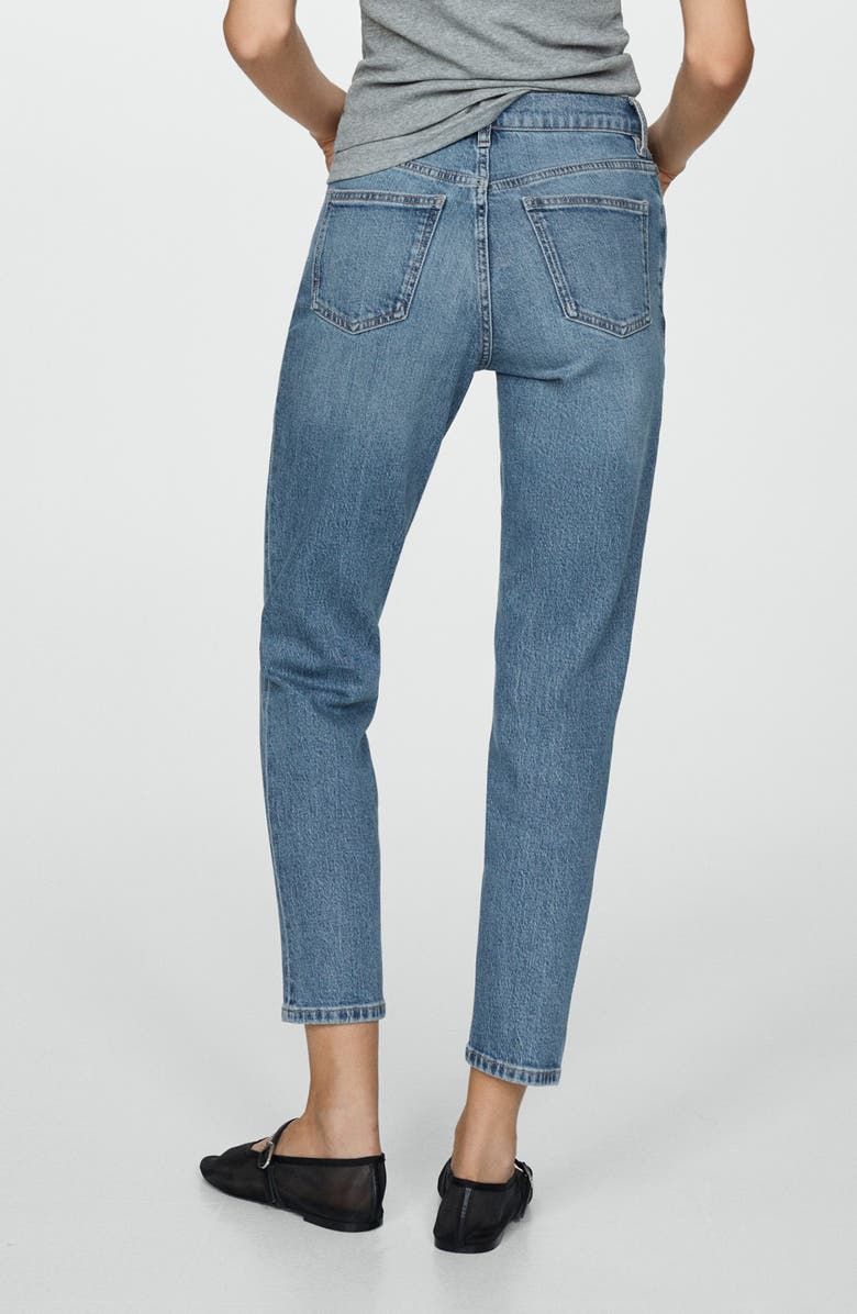 MANGO Comfort High Waist Mom Jeans, Alternate, color, Medium Blue