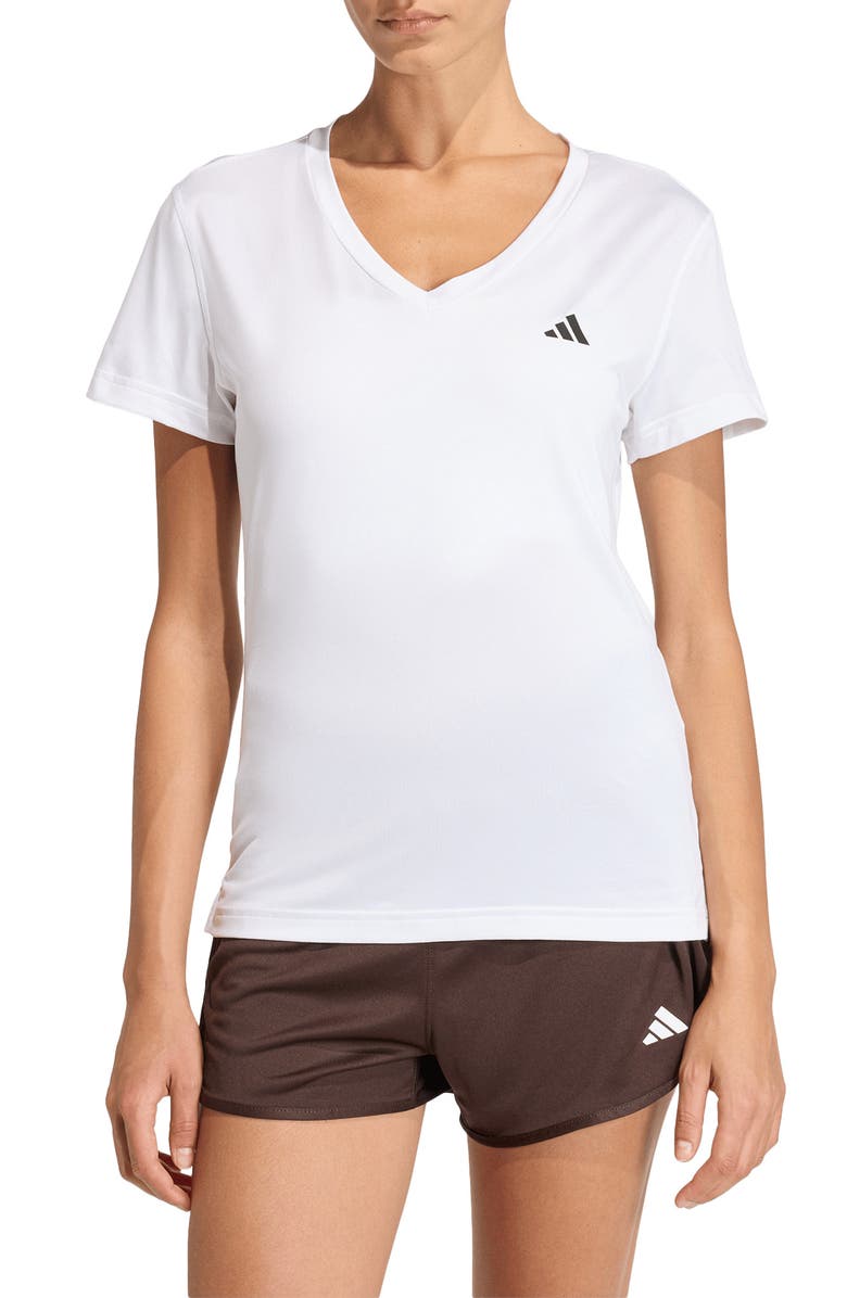 adidas V-Neck T-Shirt, Main, color, White