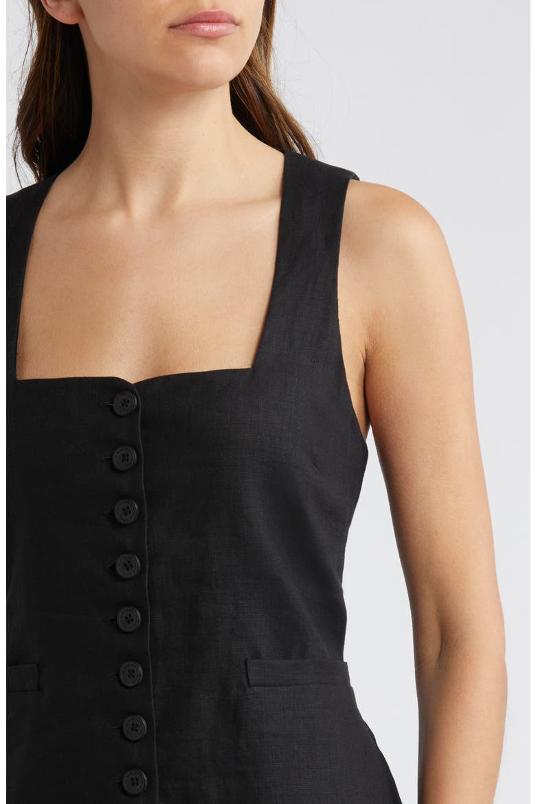 Marinia Linen Shirtdress, Alternate, color, BLACK