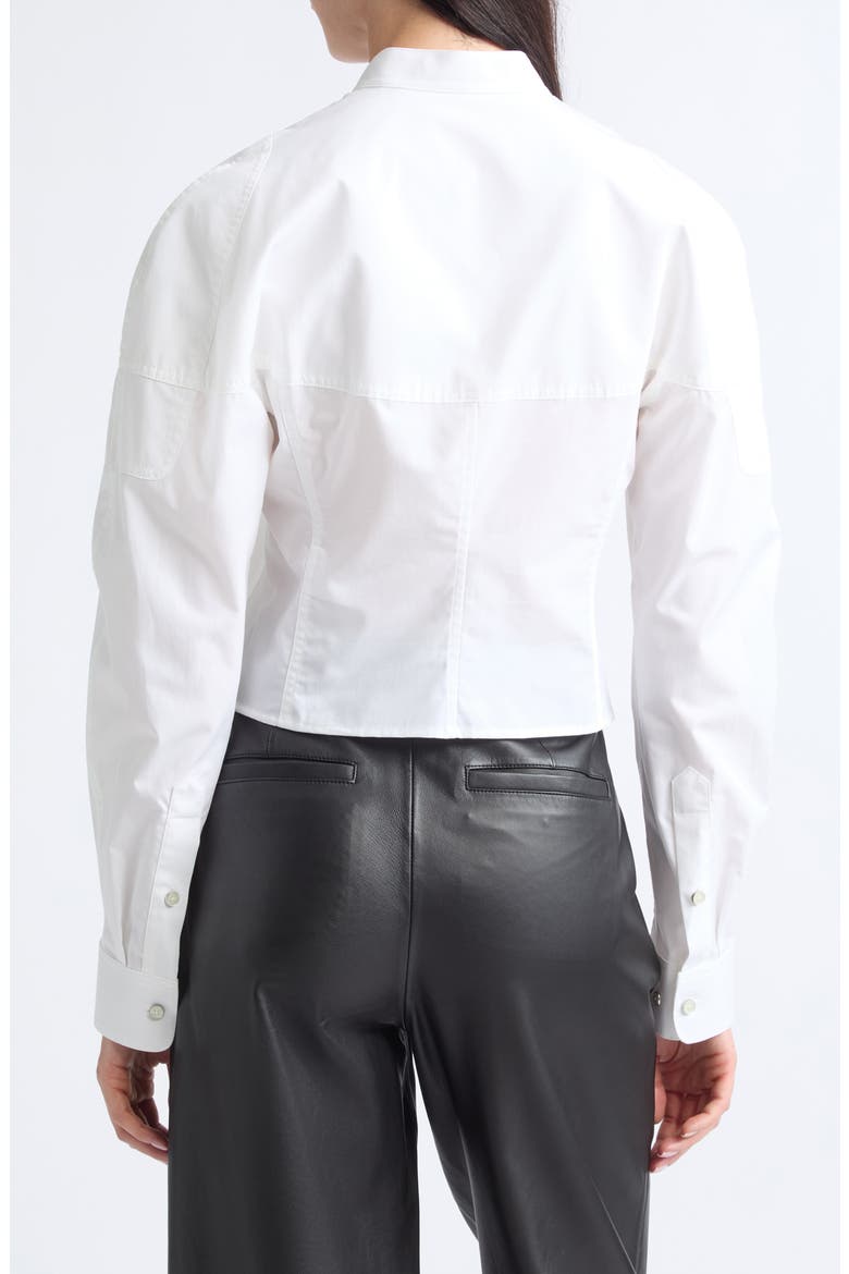 Cotton Poplin Saddle Shirt, Alternate, color, WHITE