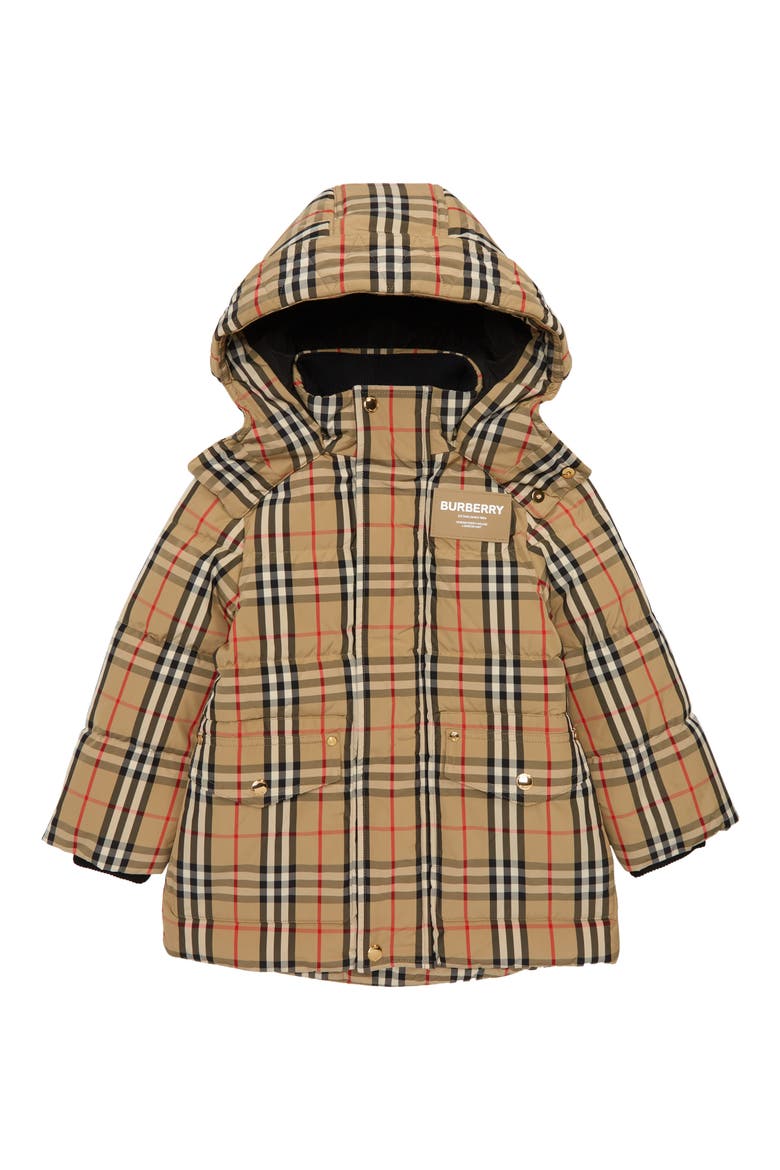 Kids' Aubin Hooded Down Jacket, Main, color, ARCHIVE BEIGE IP CHK