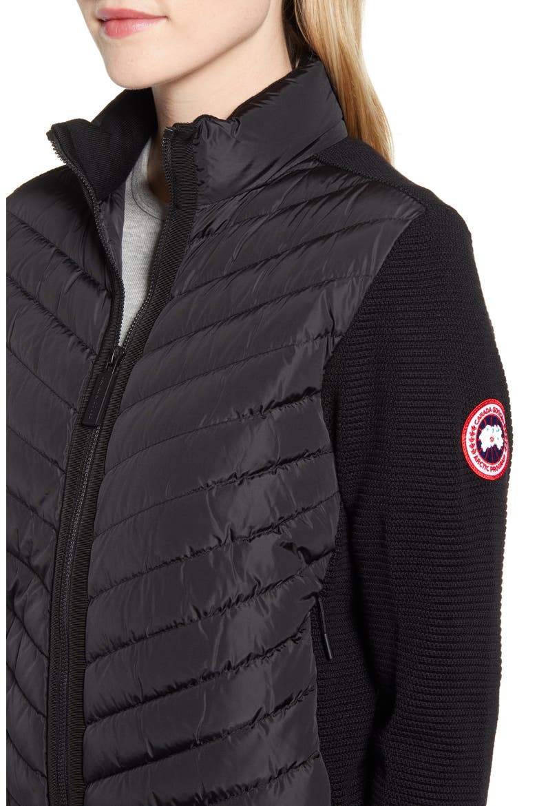 Hybridge Quilted & Knit Jacket, Alternate, color, BLACK