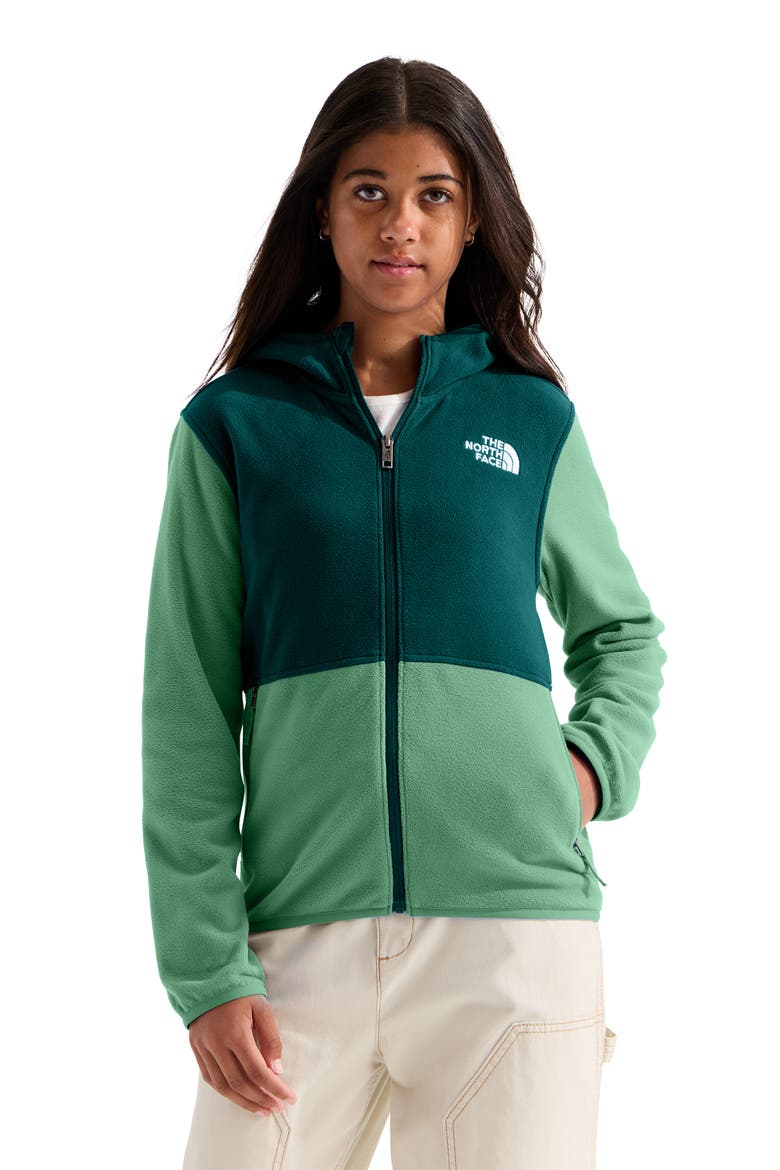 Kids' Glacier Polar Fleece Zip-Up Hoodie, Alternate, color, DIMMED ALGAE/ HUNTER GREEN