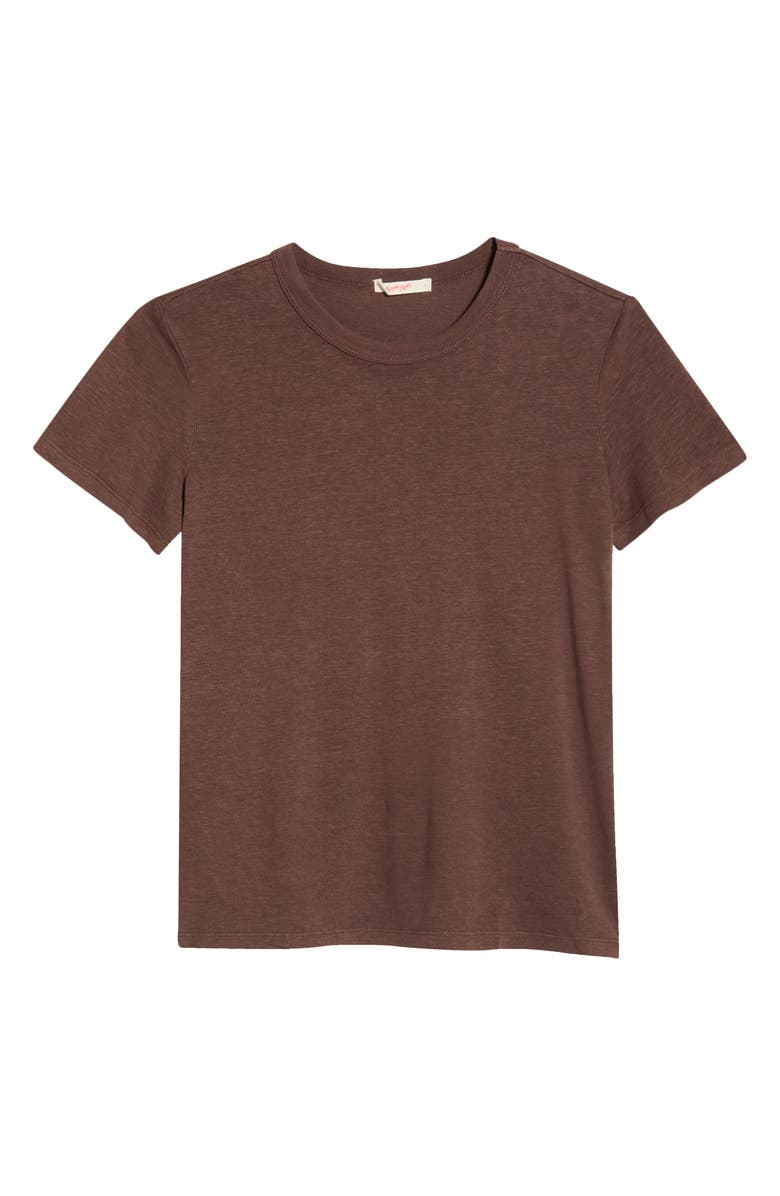 Marine Layer Tried and True Hemp & Cotton Crewneck T-Shirt, Main, color, Shaved Chocolate