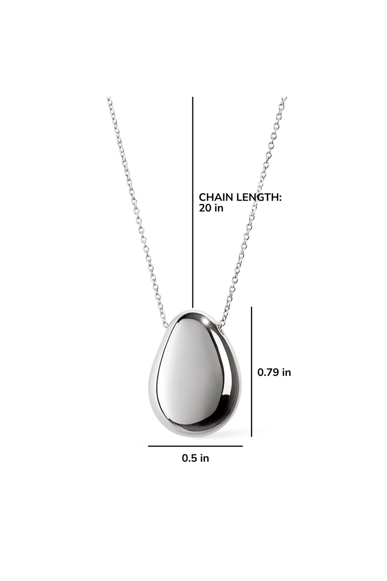 Pendant Necklace - Pebble, Alternate, color, Silver