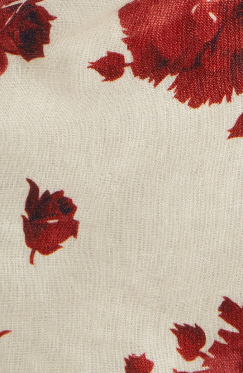 Faithfull the Brand Alexa Strapless Linen Top, Alternate, color, Cecile Floral - Garnet