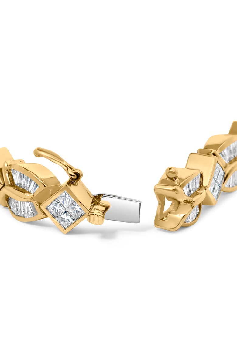 14K Yellow Gold 8 1/5 Cttw Diamond Geometric Twist Link Bracelet, Alternate, color, Yellow