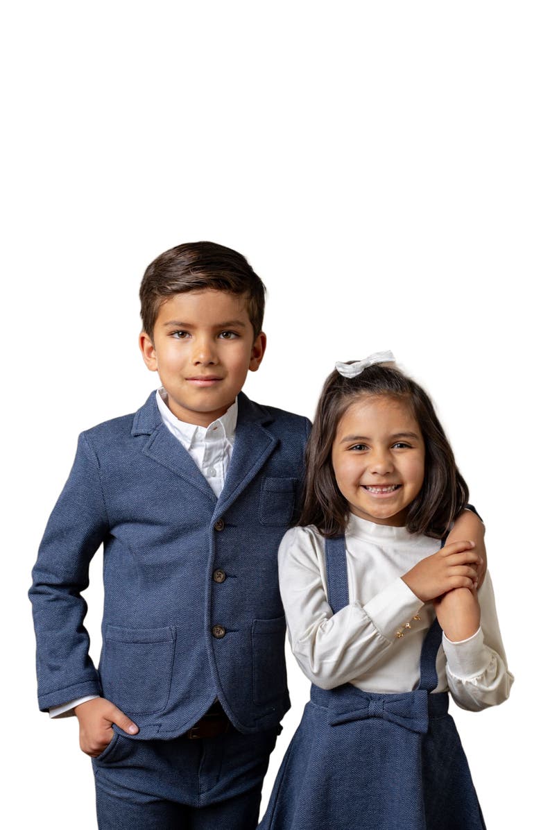 Hope & Henry Girls' Fleece Bow Front Suspender Skirt, Kids, Alternate, color, 